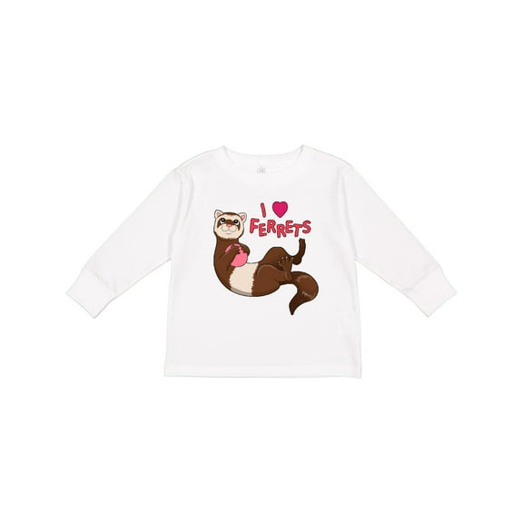 Inktastic I Love Ferrets Boys or Girls Long Sleeve Toddler T-Shirt