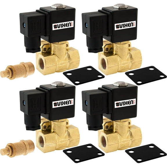 Vixen Air 4 3/8" NPT Air Ride Suspension High Flow Electric Air Valve with 2 3/8" Flow/Dump Control Valves