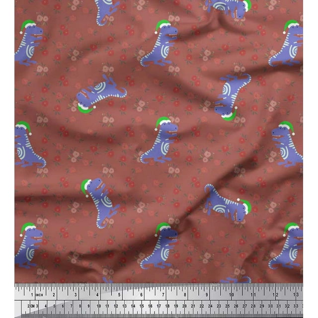 Soimoi Satin Silk Fabric Floral,Envelope & Fox Kids Print Fabric by Yard 42 Inch Wide