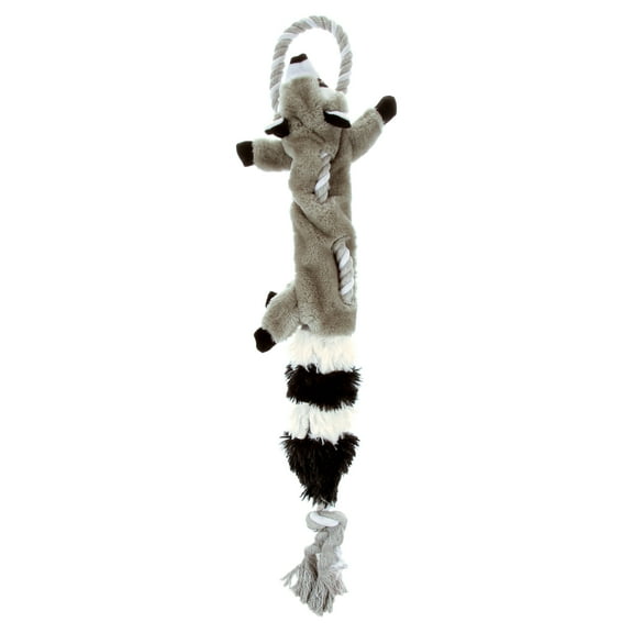 SPOT Skinneeez TUGS Forest Raccoon Dog Toy – No Stuffing Squeaky Tug Toy for Moderate Chewers, Medium & Large Dogs, 23"
