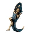 thumbnail image 4 of Estatua de niña Soledad con plumas figura decorativa para fotografía adorno decorativo Azul, 4 of 9
