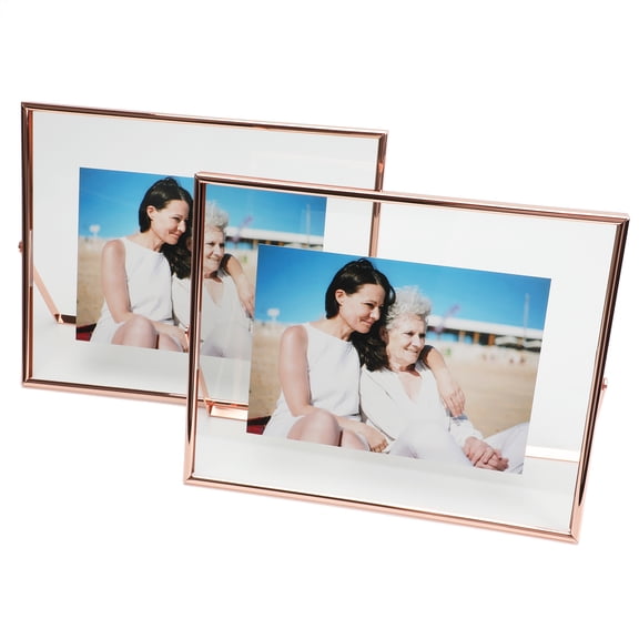 AhaGo 8x10 Rose Gold Floating Picture Frame, 2 Set, Horizontal, For Photo 8x10, 7x9, 6x8,Classy For Festival, Wedding