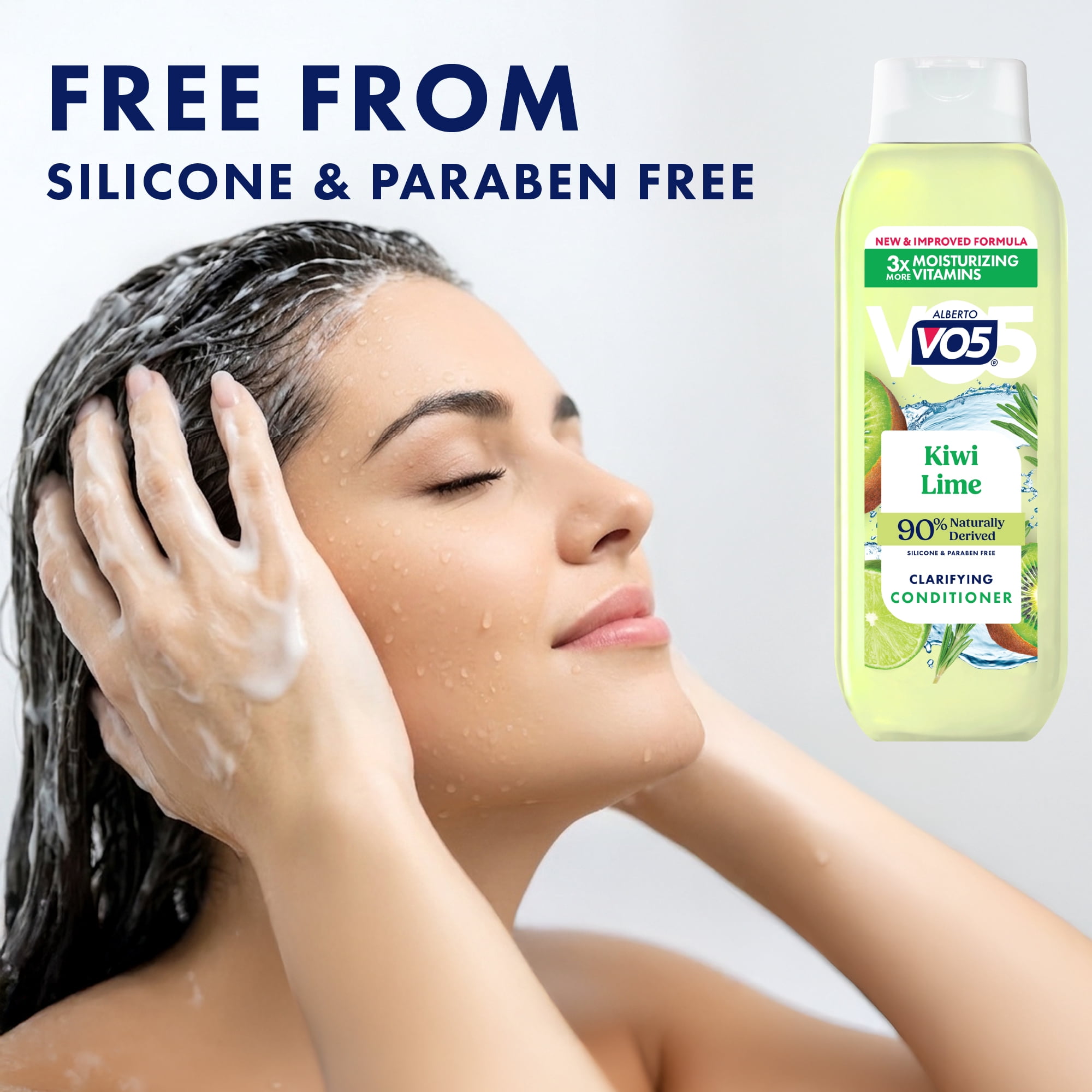 Alberto VO5 Kiwi Lime Clarifying Hair Conditioner with Rosemary Extract, 98% Naturally Derived, Paraben Free, Vitamin-Enriched Formula for Fresh, Clean Hair
