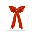 thumbnail image 3 of Extra-Large Christmas Bow Decoration – 45.28 Inch Oversized Cloth Bow for Tree Top, Porch, Window, Party Decor, 3 of 6
