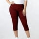 thumbnail image 5 of TaTaai Women's Plus Size Ribbed Yoga Capris High Waisted Elastic Waist Solid 7/8 Length Stretchy Leggings Athletic Casual Lounge Non-See-Through Gift, 5 of 8