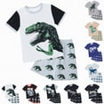 thumbnail image 4 of Kaprioy Baby Boy Summer Clothes 12 18 24 Month 3T 4T 5T Toddler Boys Outfits Dinosuar Set Short Sleeve Cartoon Printed T Shirt Tops Shorts Outfits T Shirt Tops Shorts Child Kids 2PC Summer Set, 4 of 6
