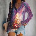 thumbnail image 5 of Christmas Shirts for Women Long Sleeve V Neck Pullover Holiday Blouses Party Ready Comfort Fit Seasonal Print Going Out Tops, 5 of 5
