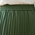 thumbnail image 4 of Keasmto Women Skirts Green Pleated Skirt Midi Long Cheetah High Waist Ladies Elasticized Summer A Line Skirts for Work Office M, 4 of 6
