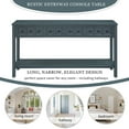 thumbnail image 3 of Rustic Entryway Console Table with 4 Drawers and Bottom Storage Shelf, Long, Narrow, Elegant Design Hallway Table with Wide Desktop, Solid Wood Sofa Table with Knobs & Square Legs, Navy, 3 of 7