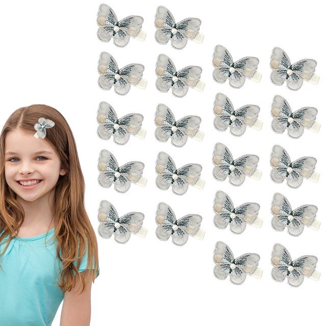 Pinza para el pelo de malla de gasa de mariposa de 20 piezas con clips laterales para accesorios para el cabello de mujer accesorios para el cabello Y2K