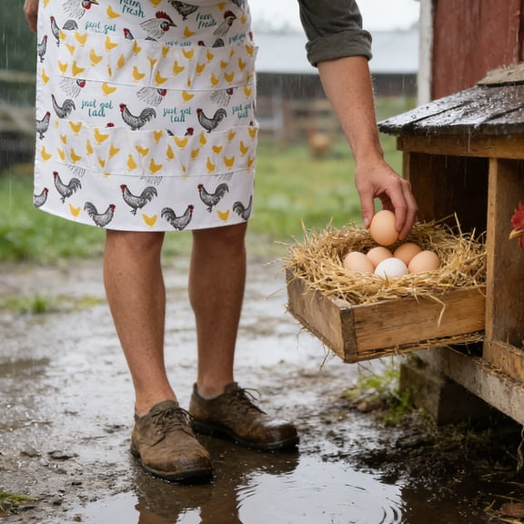 Tuscom 12-Pocket Egg Collecting Apron for Adults, Farmhouse Style Chicken Duck Goose Egg Gathering Apron with Deep Pockets, Multi-Pocket Apron for Egg Collection, Poultry Farming, Garden Harvest