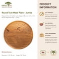 thumbnail image 5 of Rainforest Bowls Round Teak Wood Plate - Jumbo 4-Pack, 5 of 5