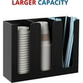 thumbnail image 7 of Acrylic Cup and Lid Holder, 3 Compartment, Disposable Coffee Cup Dispenser Cup Storage Organizer, Black, 7 of 7