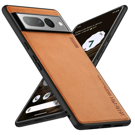 X-level Google Pixel 7 Pro Case Drop Protective Thin Dual Layer Shockproof Bumper Cases Full Body Rugged Hard PC Back Anti-Scratch Microfiber Surface with Grip with Soft Edge Slim Cover-Brown