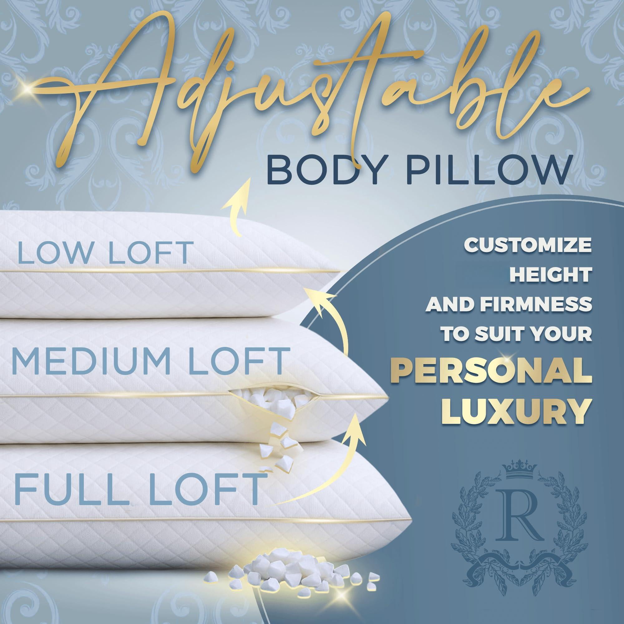 Body Pillow For Adults - 20x54 Full Side Sleeper  & Maternity Memory Foam Long Bed With Rayon Cover