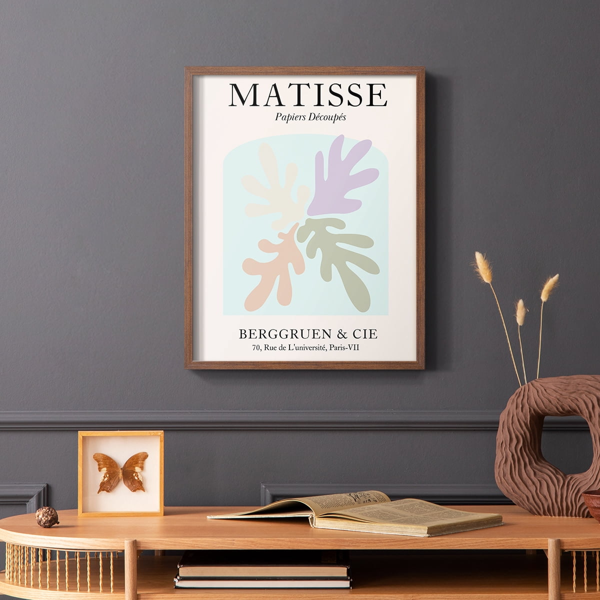 Matisse DVI Framed Print in Brown Solid Wood Framed Print No Nail Hanging