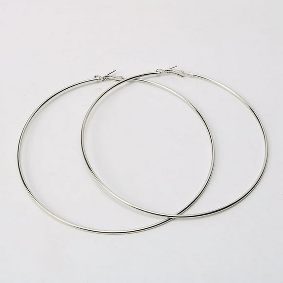 5 Pairs Big Hoop Earrings,Stainless Steel Hoop Earrings 14K Gold Plated Plated Silver for Women Girls Sensitive Ears Silver 70mm