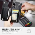 thumbnail image 3 of Funda tipo cartera Wefor para iPhone X/Xs de piel sintética con tarjetero, 3 of 7