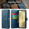 thumbnail image 4 of Allytech Wallet Case for Samsung Galaxy S24 Plus with 3 Card Slots & Cash Pocket, 2 in 1 Detachable Strong Magnetic Case, Retro PU Leather Shockproof Magnetic Clasp Slim Protective Shell - Blue, 4 of 8