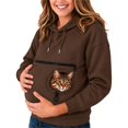 thumbnail image 2 of Pet Pouch Hoodie Long Sleeve Kitten Puppy Holder Carrier Sweatshirt for Women Pet Pocket Hoodie, Thermal, Pullover, Comfy, Home, Lounging, Walking, Gift QURATI, 2 of 6