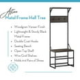 thumbnail image 4 of RiverRidge Afton Hall Tree with Shoe Storage Organizer and Bench - Weathered Woodgrain, 4 of 12