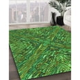 thumbnail image 3 of Ahgly Company Tapis d'Intérieur Lavable en Machine Carré Transitionnel Vert Forêt Foncé, 4 Pieds Carré, 3 of 7