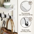 thumbnail image 6 of 34.2" L Wooden Wall Coat Hooks with Shelf - Versatile and Decorative Wall-Mounted Storage - 10 Hooks for Hanging Coats, Hats, Keys, Bags, Scarves - Ideal for Entryways, Bedrooms, Closets(White), 6 of 13