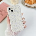 thumbnail image 2 of Case for iPhone 13,Cute Flower Floral Pattern Wave Design Curly Wavy Frame Case,Aesthetic Soft TPU Shockproof Case for iPhone 13 Phone Case 6.1 Inch,Beige/Pink&White Floral, 2 of 5