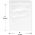 thumbnail image 2 of Plymor 6" x 6" (Pack of 100), 4 Mil with Hang-Hole Heavy Duty Zipper Reclosable Plastic Bags, 2 of 4
