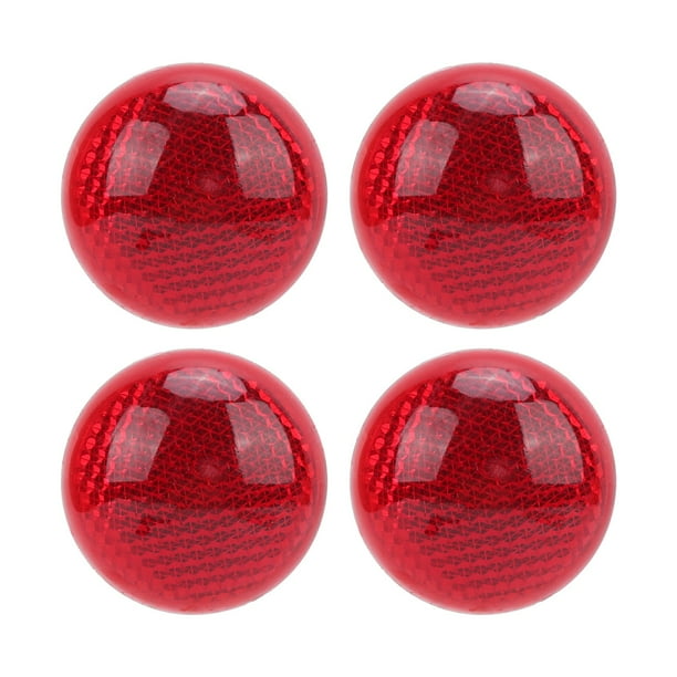Reflector Rojo, Calcomanía Reflectante Tridimensional Redonda De Confiabilidad De 4 Piezas Para Automóvil Motocicleta