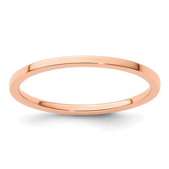 Diamond2Deal 14K Rose Gold 1.2mm Flat Polished Stackable Band Ring for Women Size 10