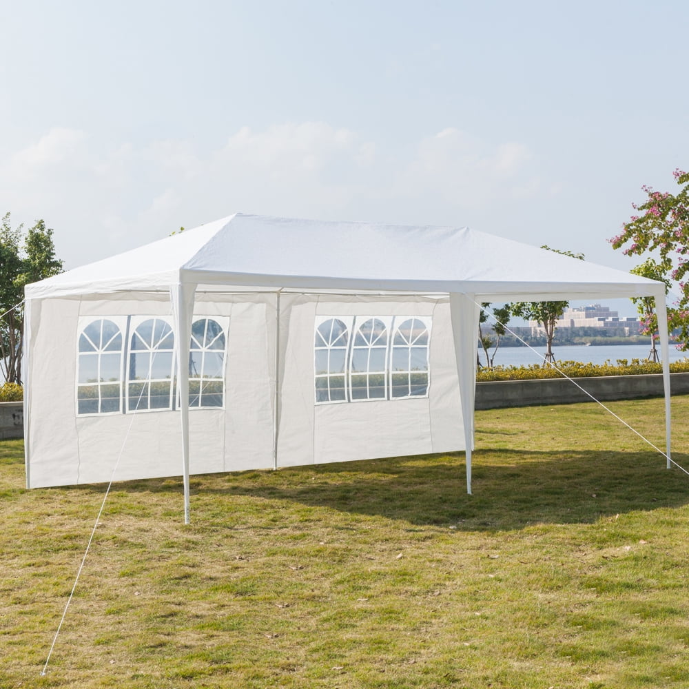 Kadyn 10' x 20' Canopy Tent,Six-sided Double-door Waterproof Tent with Spiral Tubes, Wedding Party Tent for Outside, White Kadyn 10' x 20' Canopy Tent,Six-sided Double-door Waterproof Tent with Spiral Tubes, Wedding Party Tent for Outside, White