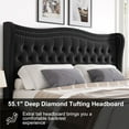 thumbnail image 6 of Sersper Upholstered Bed Frame Full Size, Platform Bed Base with Velvet Headboard & Footboard, Wingback Upholstered Bed Frame Mattress Foundation, No Box Spring Needed, Black, 6 of 7