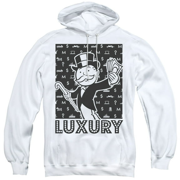Monopoly Luxury Adult Pullover Hoodie Sweatshirt White