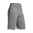 thumbnail image 4 of ManxiVoo Womens High Waist Wide Leg Yoga Shorts with Pockets for Athletic Outdoor Wear L Size Silver, 4 of 4