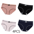 thumbnail image 2 of LYMAYTER Young Girls Bow Decor Underwear Breathable Ribbed Cotton Comfortable Triangle Panties for Daily Use 4pcs, 2 of 8