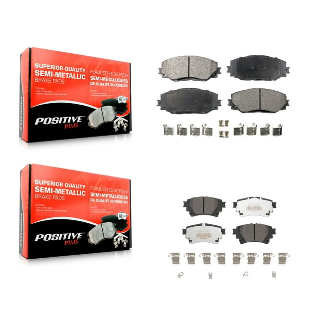 Positive Plus Front Rear Semi-Metallic Brake Pads Kit for Car 2019 Toyota Corolla 1.8L with Electric Parking KPF-100613