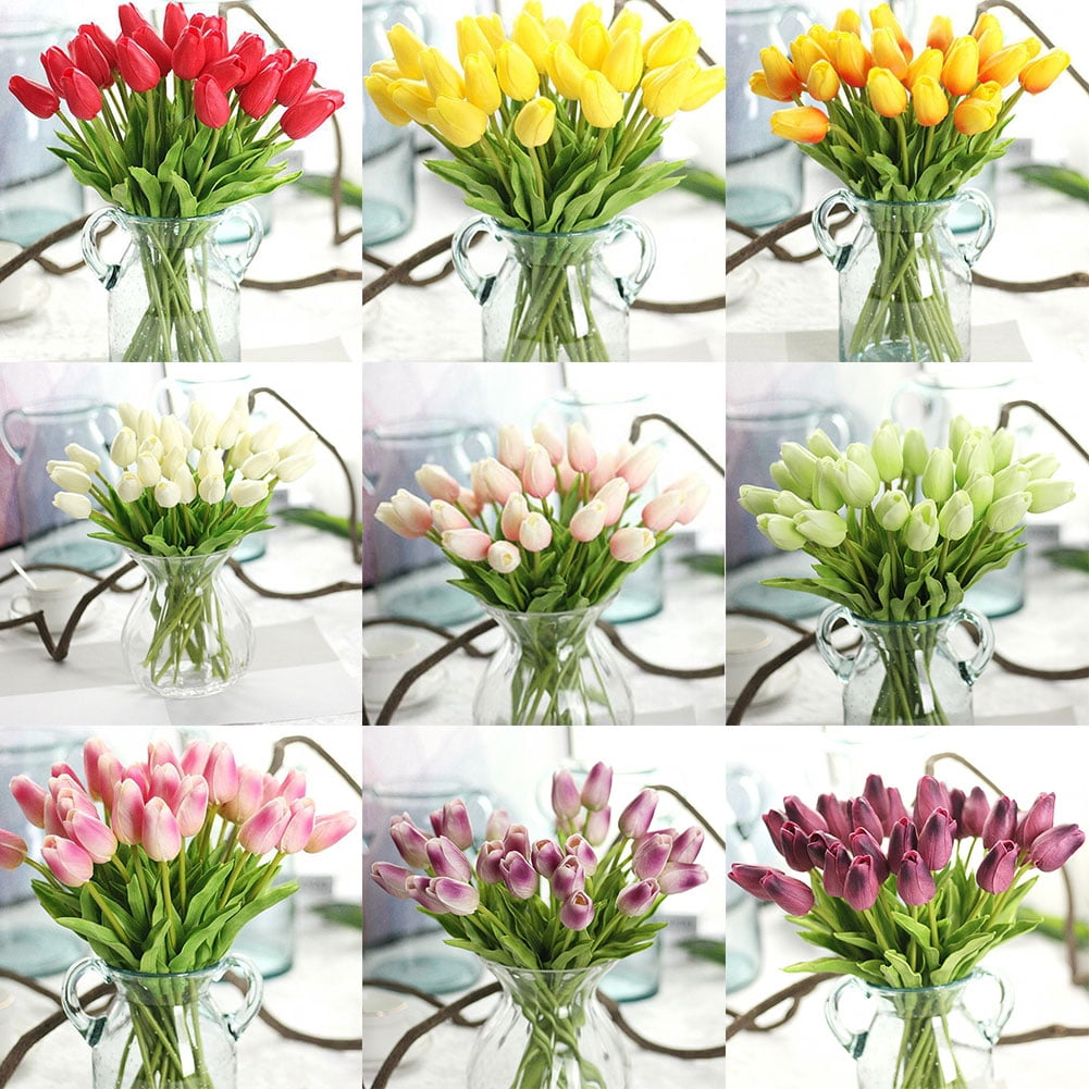 Home World Hand Painted Tulip Flower Illustration Artificial Sunflower Vases Bottle Blessing Card 