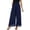 AB674 Blue, variant on Gunia Womens Chiffon Flowy Pants Wide Leg Elastic Waisted Trousers With Pockets Solid Color Work Wear Baggy Pants,Blue,Size S-Xxl
