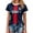 Blue, variant on Womens America 2026 Graphic Soccer Crewneck Short Sleeve Star Print Country Pride Football Fan Athletic Style Top