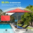 thumbnail image 4 of Domi Outdoor Parasol de Patio 10 Pi, Parasol de Table d'Extérieur avec Inclinaison à Bouton-Poussoir et Manivelle, Protection UV Parasol de Marché Imperméable pour Jardin, Terrasse, Cour Arrière, Piscine, Rouge Brique, 4 of 5
