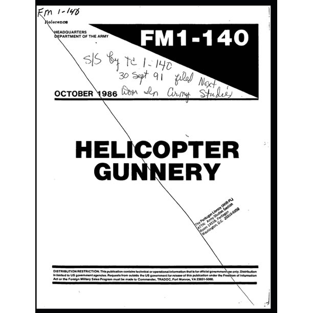 Fm 1 140 Helicopter Gunnery Paperback Walmart Com