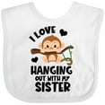 thumbnail image 3 of Inktastic Monkey I Love Hanging out with My Sister Boys or Girls Baby Bib, 3 of 4