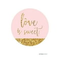 thumbnail image 2 of Blush Pink Gold Glitter Print Wedding Round Cupcake Topper DIY Party Favors Kit, 20-Pack, 2 of 3