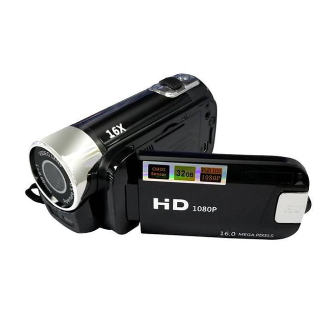 Inteprter Video Digital de mano 16X DV cámara USB recargable videocámara fotografía electrónica accesorios regalos de cumpleaños Cámaras de vigilancia Enchufe británico negro