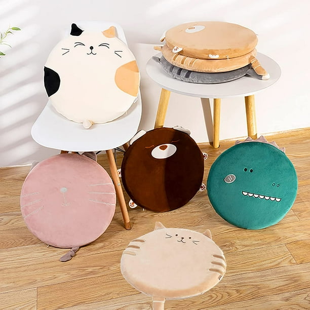 LAICAIW 16 inch Round Chair Cushions Round Stool Cushions Cute Chair Pads and Cushions Memory Foam Cushions with Animal Shaped Covering for Office Patio Home Car Coffee Cat Walmart