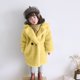 thumbnail image 3 of Gibobby Chamarra niñaAbrigo para niñas pequeñas, chaqueta gruesa a de viento de invierno, chaqueta de abrigo con botones de forro polar cálido para niños(Amarillo, 2-3 Años), 3 of 5