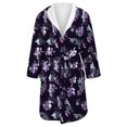 thumbnail image 4 of Women's Fleece Plush Robe Long Warm Plush Bathrobe Loungewear Jacket Printed Comfort Robe, 4 of 5