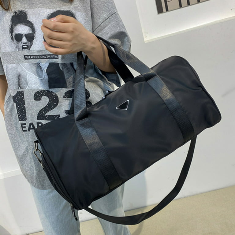 Small Gym Bag Men's Duffle leather Bag with Shoe