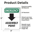 thumbnail image 2 of (2 Pack) Assembly Point [Down Arrow] With Symbol OSHA Emergency Sign, 2 of 7